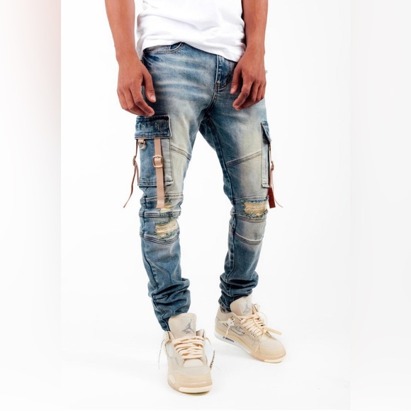 THRT CARGO DENIM VEGGIE SKINNY JEANS - Picture 3 of 5